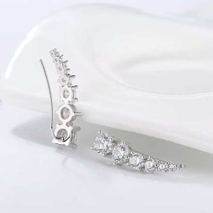 silver cz diamond crawler earring for women bridal