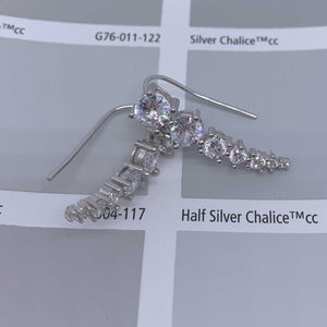 silver cz diamond crawler earring for women bridal