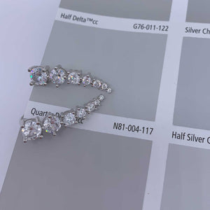 silver cz diamond crawler earring for women bridal