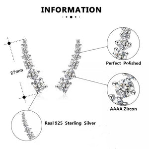 silver cz diamond crawler earring for women bridal