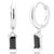 925 Sterling Silver CZ Diamond Huggie Earrings "Lucy" (Black)