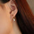 925 Sterling Silver CZ Diamond Huggie Earrings "Lucy" (Amethyst)
