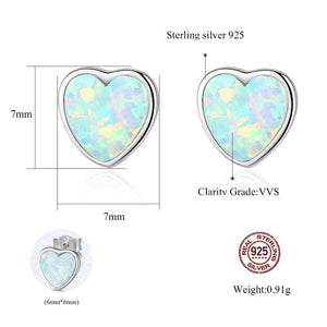 opal stud earrings heart jewellery nz
