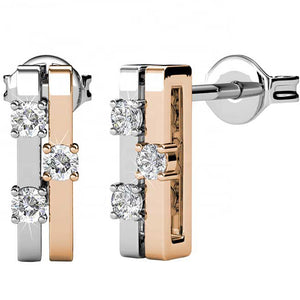 rose and white gold stud earrings jewellery