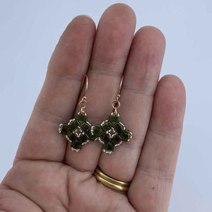 frenelle jewellery earrings rose gold green