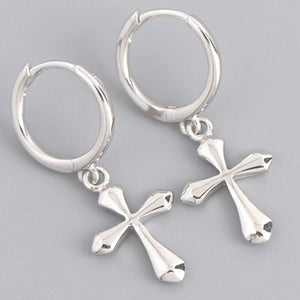 jewellery silver cross earrings religious