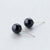 black agate silver stud earrings
