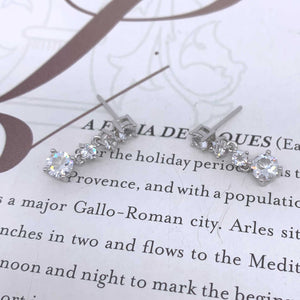 crystal silver bridal evening earrings for women