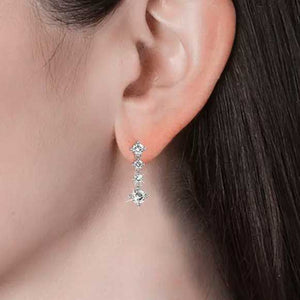 crystal silver bridal evening earrings for women