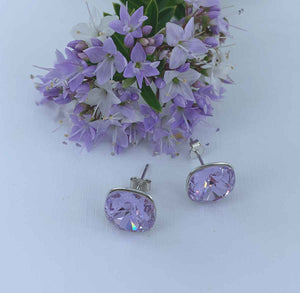 silver crystal stud earrings gifts for women