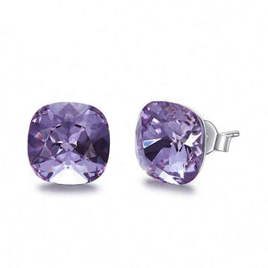 silver crystal stud earrings gifts for women