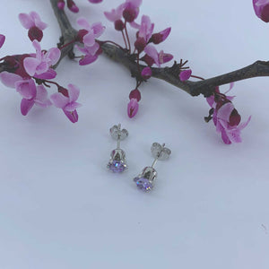 silver stud earrings alexandrite