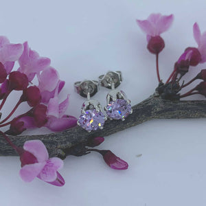 silver stud earrings alexandrite