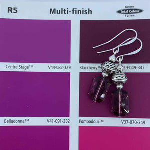 amethyst crystal drop earrings silver women