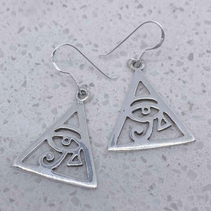 eye of ra earrings silver