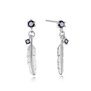 feather silver earring jewellery