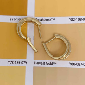 gold huggie crystal earrings for women