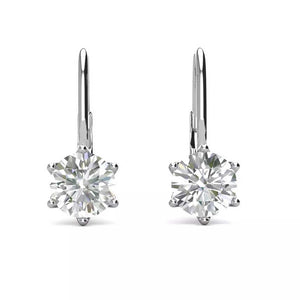 moissanite leverback earrings silver bridal evening