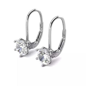 moissanite leverback earrings silver bridal evening