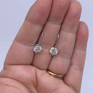moissanite leverback earrings silver bridal evening