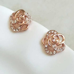 rose gold stud earrings flower jewellery