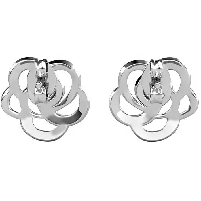 silver stud earrings rose