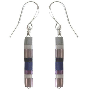 silver drop earrings blue modern