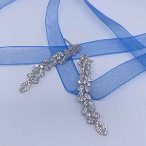 silver crystal bridal earrings dangle nz