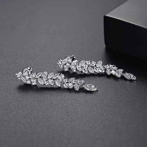 silver crystal bridal earrings dangle nz