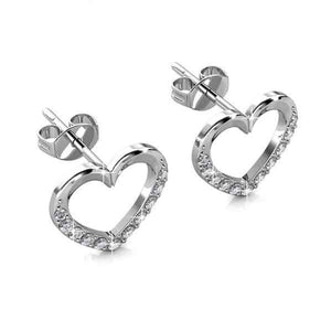 frenelle Jewellery silver heart crystal earrings