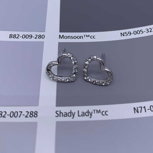 frenelle Jewellery silver heart crystal earrings