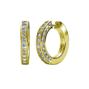 FRENELLE Jewellery yellow gold huggie crystal earrings