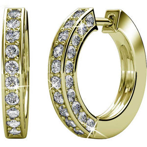 18K Gold hoop huggie earring
