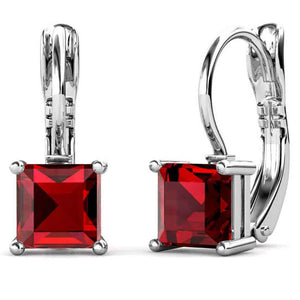 silver red earrings