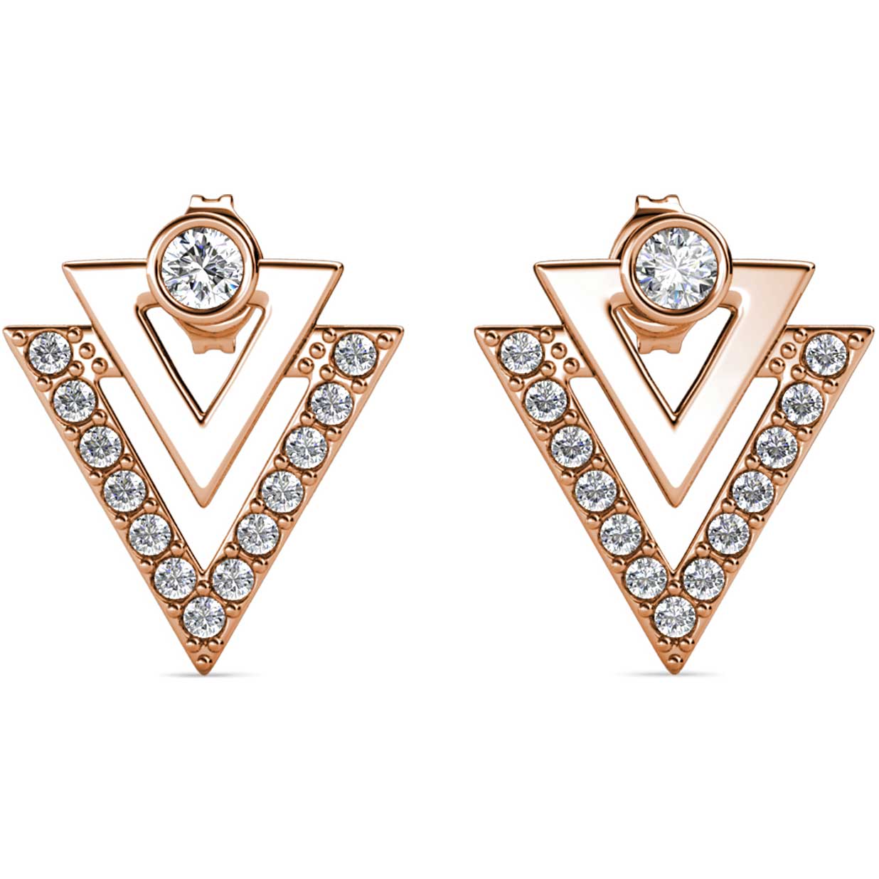 rose gold earrings geometric stud Jewellery NZ