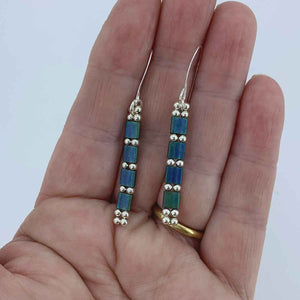 tropez tila bead earrings silver