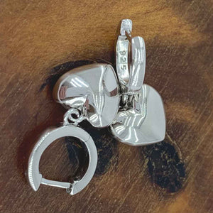 silver heart huggie earrings