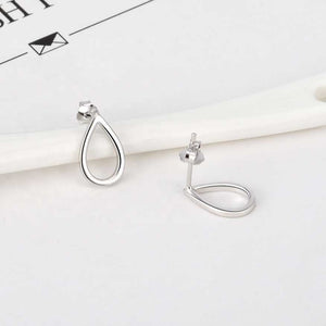 silver waterdrop teardrop earrings