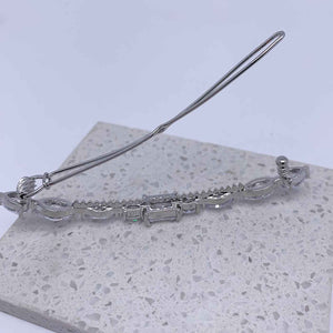barrette silver crystal hair clip