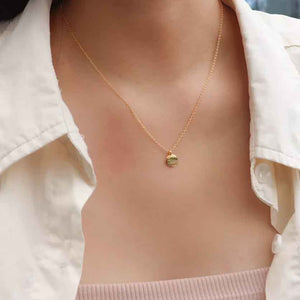 gold disc modern gold necklace