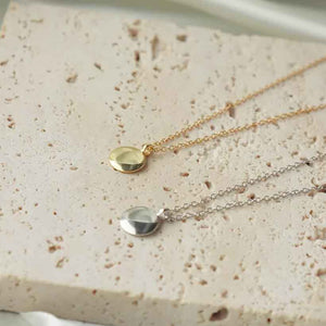 gold disc modern gold necklace