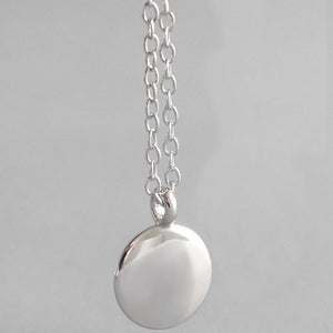 silver disc necklace for women and girls
