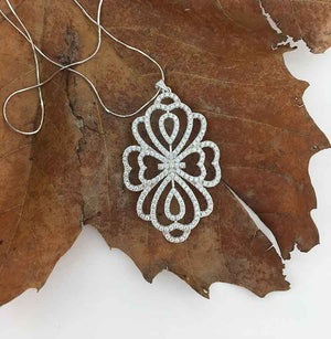 silver necklace pendant crystal bridgerton