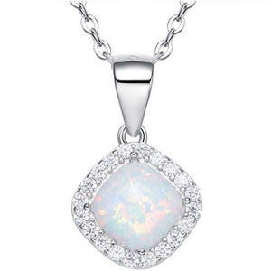 white opal silver pendant necklace jewellery