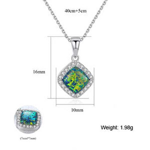 green opal silver pendant necklace jewellery