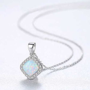 white opal silver pendant necklace jewellery