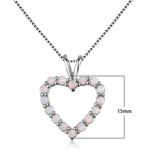 opal silver heart necklace jewellery nz