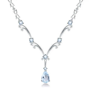 sky blue topaz silver necklace