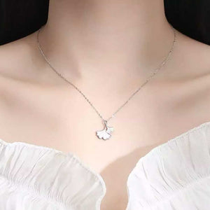 jewellery set silver gingko