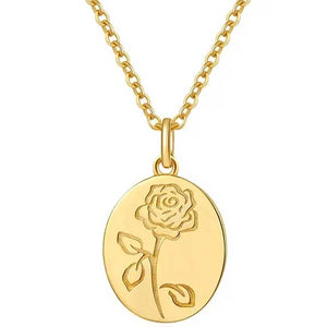 gold pendant necklace rose